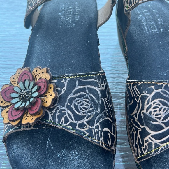 L'Artiste by Spring Step Leather Wedge Sandals Cuteness size 39 - Picture 2 of 10